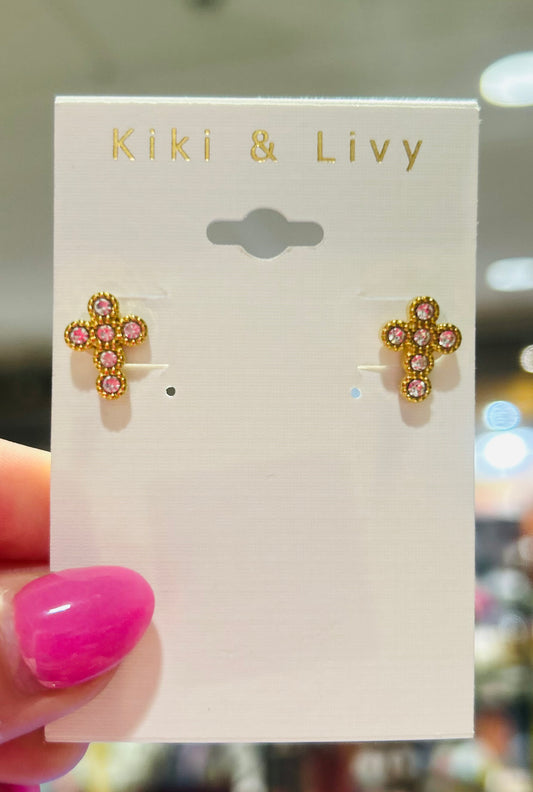 Gold Diamond Pearl Studs