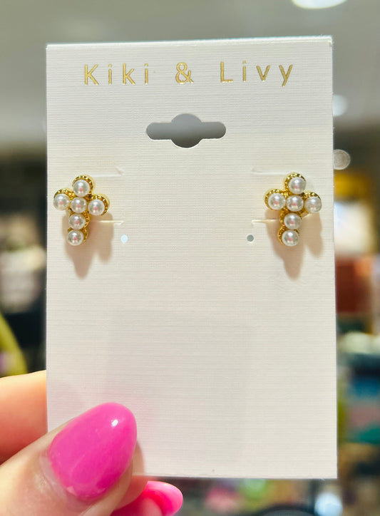 Pearl Cross Studs