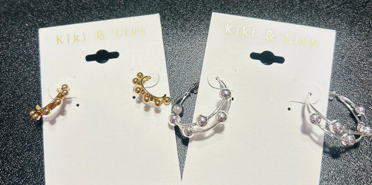 Gold Ball Hoops Silver/Gold