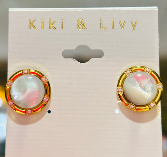 Moon Studs w/ Stones