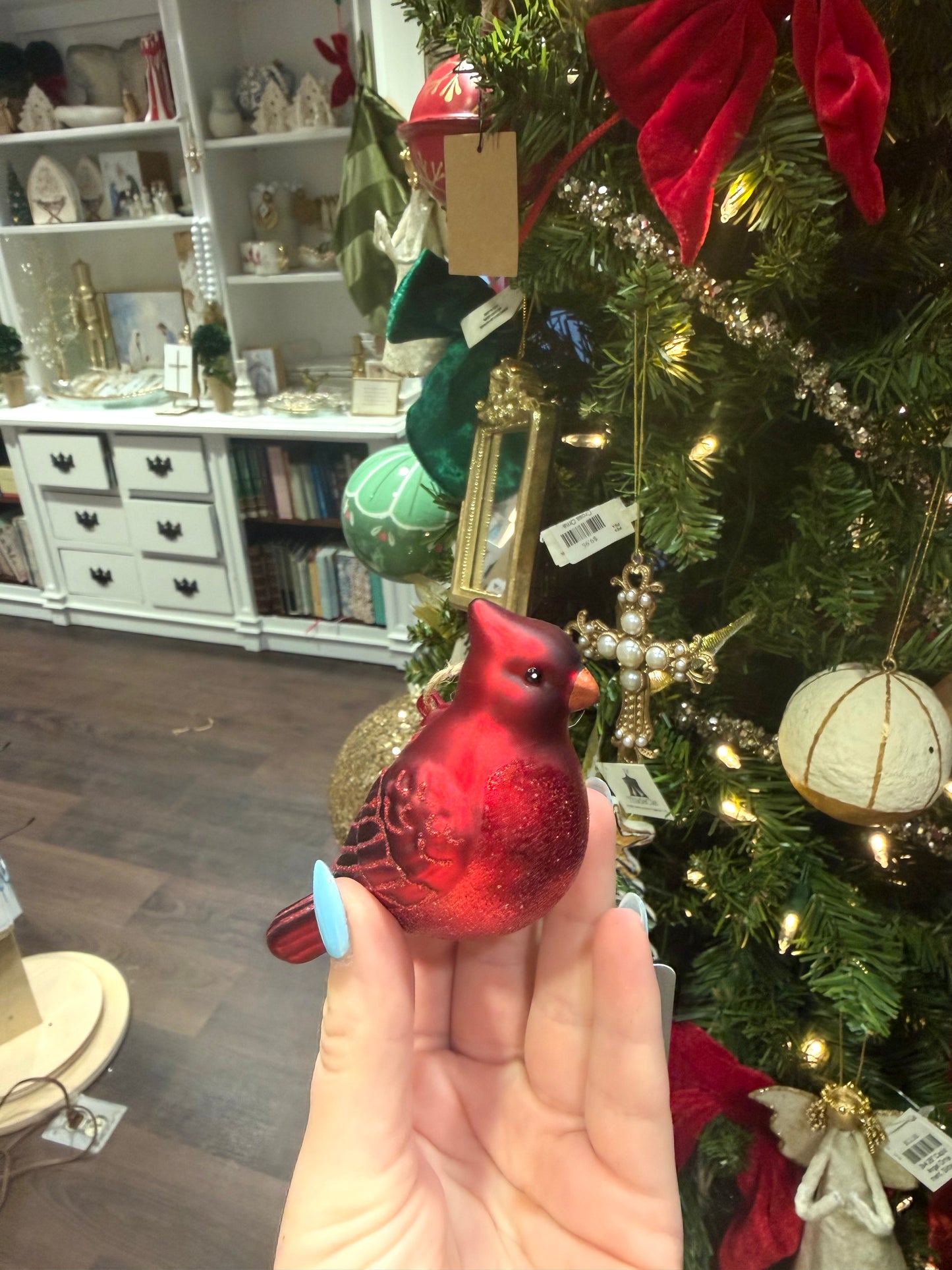 Glittered Cardinal Ornament