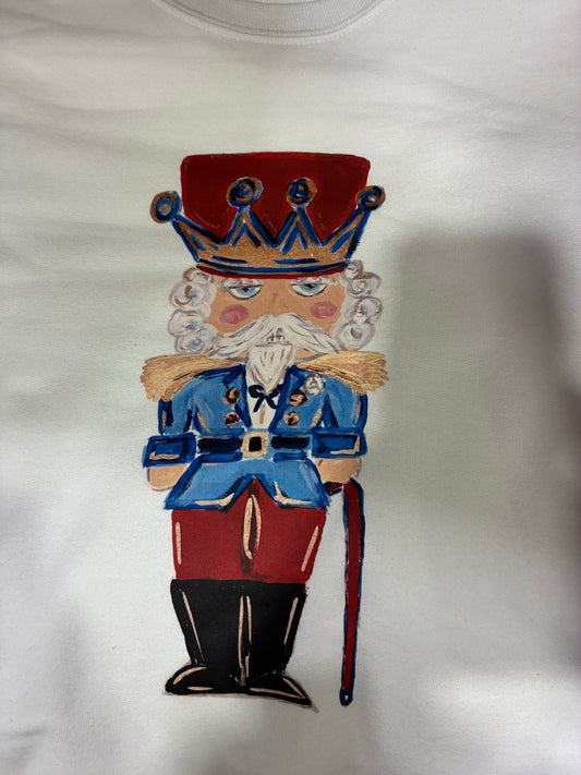 KATHRYN'S REBEL NUTCRACKER ON WHITE SWEATSHIRT