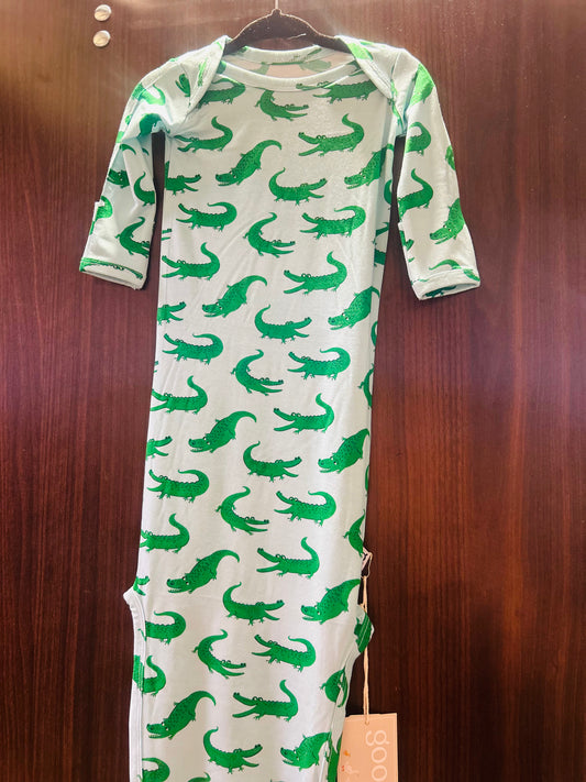 Knotted Gown- Blue Alligators