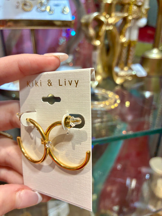 Single Stone Large Hoops