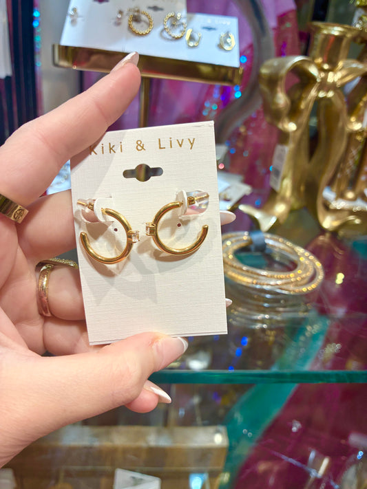 Single Stone Small Hoops