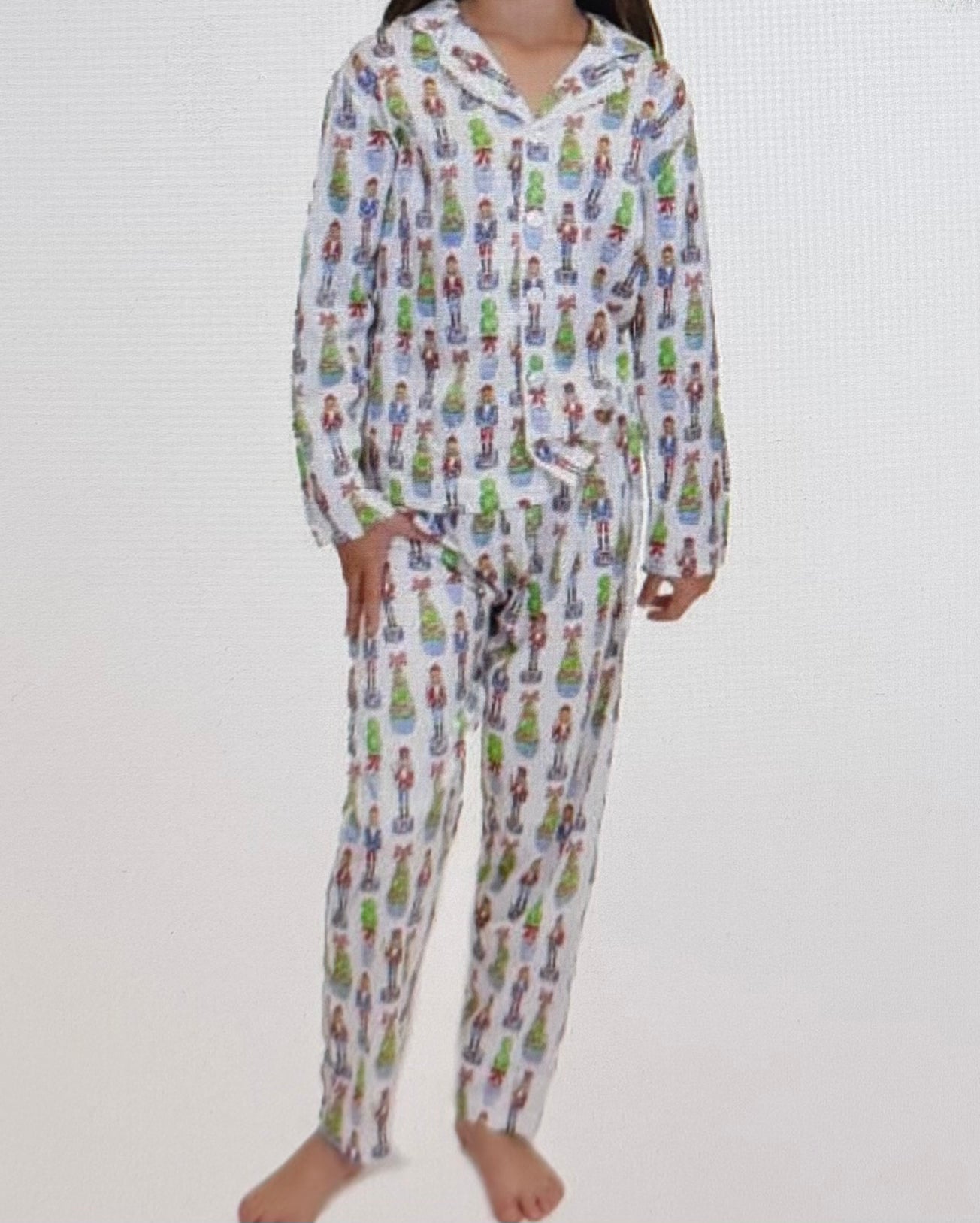 Kids Festive Nutcracker Silky Satin Pajama Set