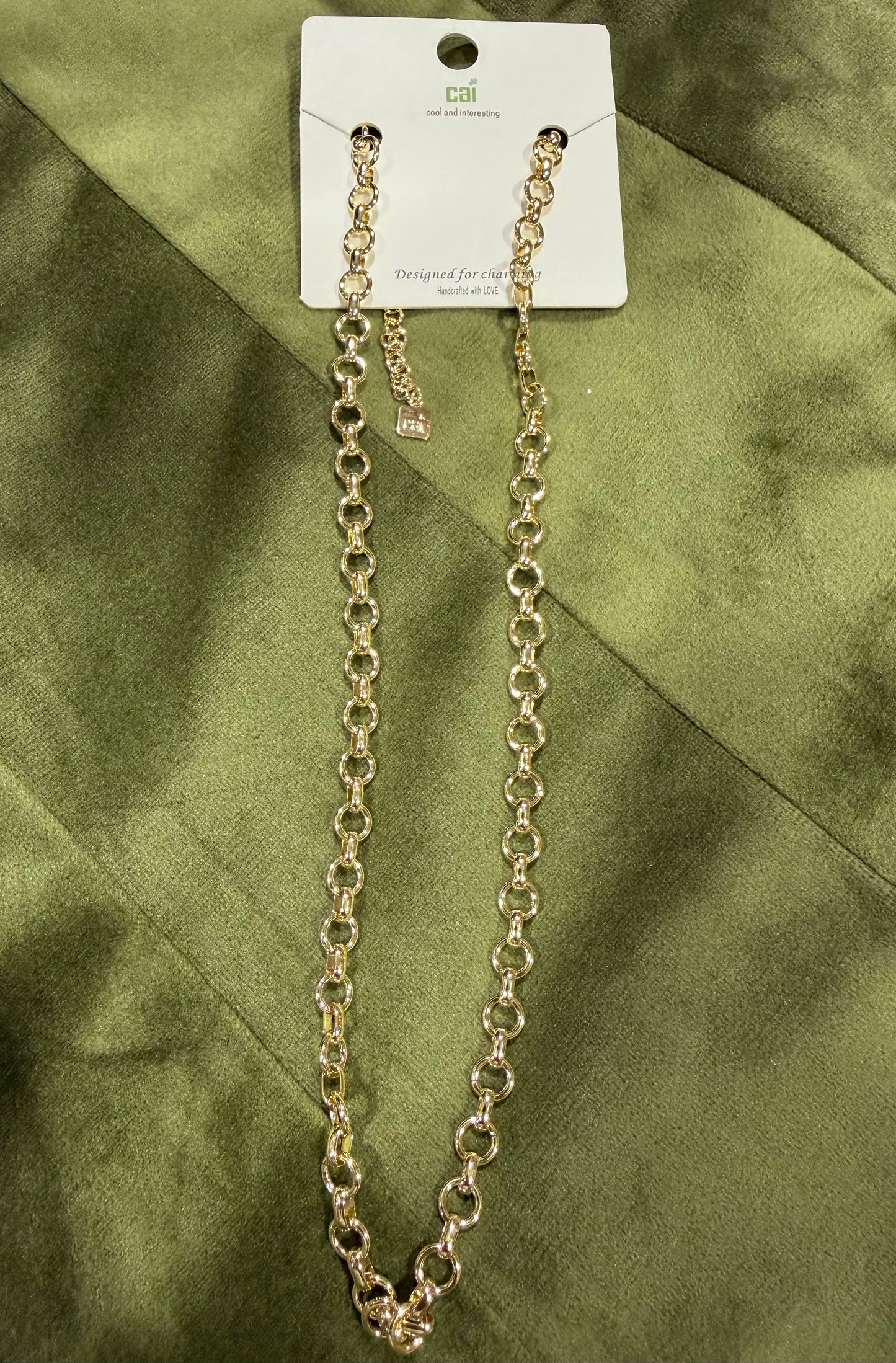 Gold Circle Link Necklace Chain