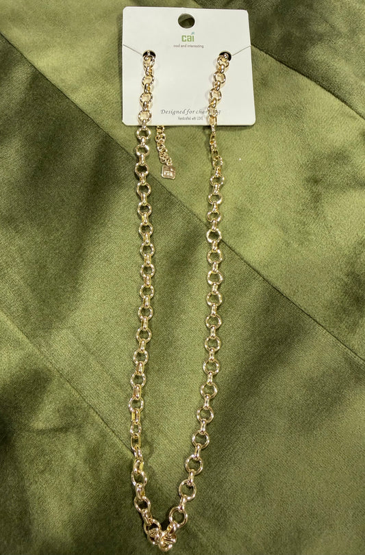 Gold Circle Link Necklace Chain