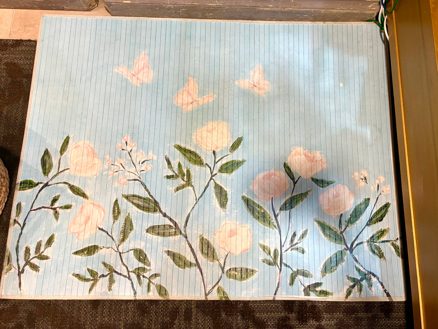 Bamboo Mat, Wildflowers with Butterflies Blue Sky ©Tawnya Norton