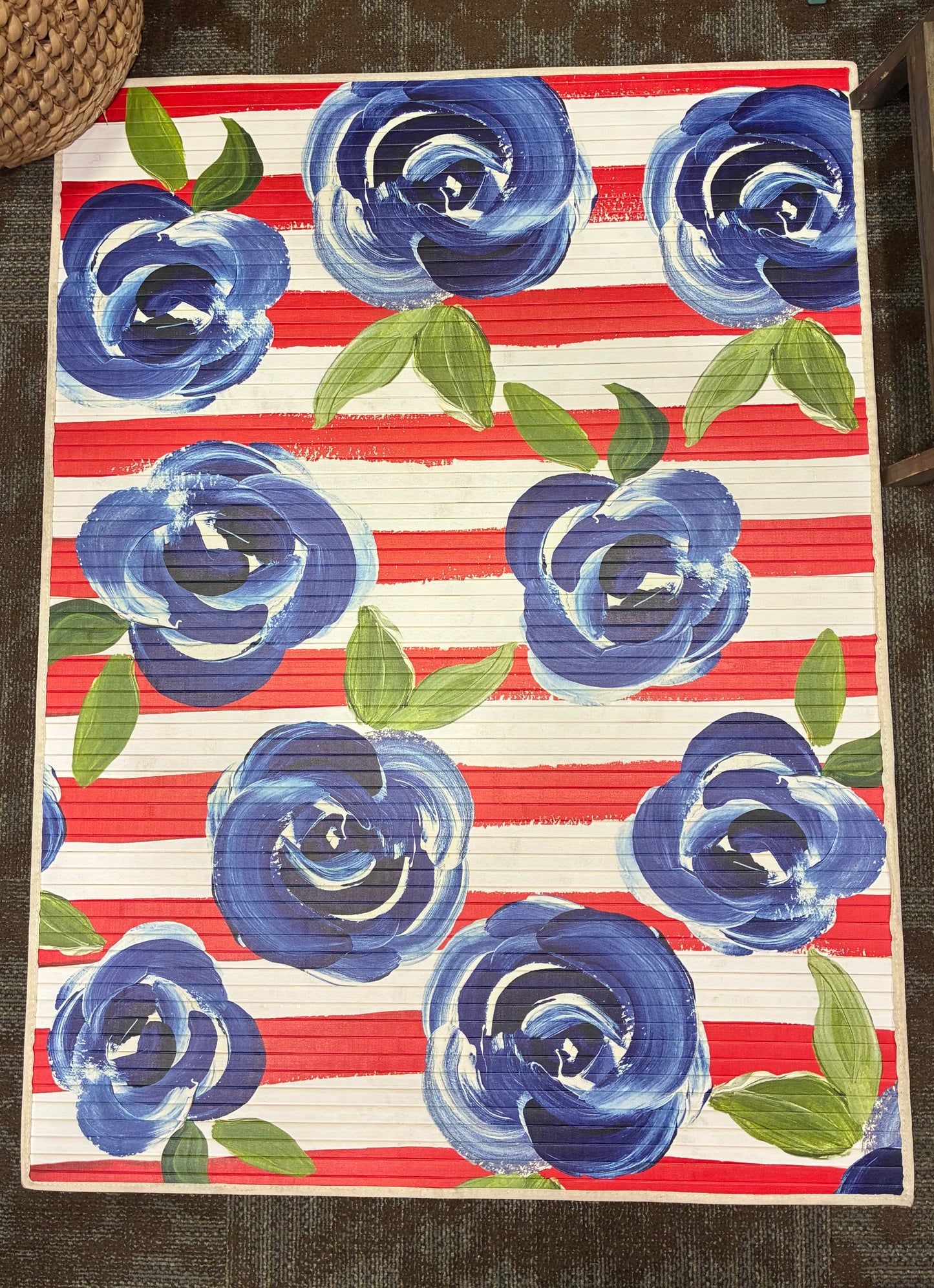 Bamboo Mat Red/White/Blue Floral Summer Celebrations ©Haley Bush