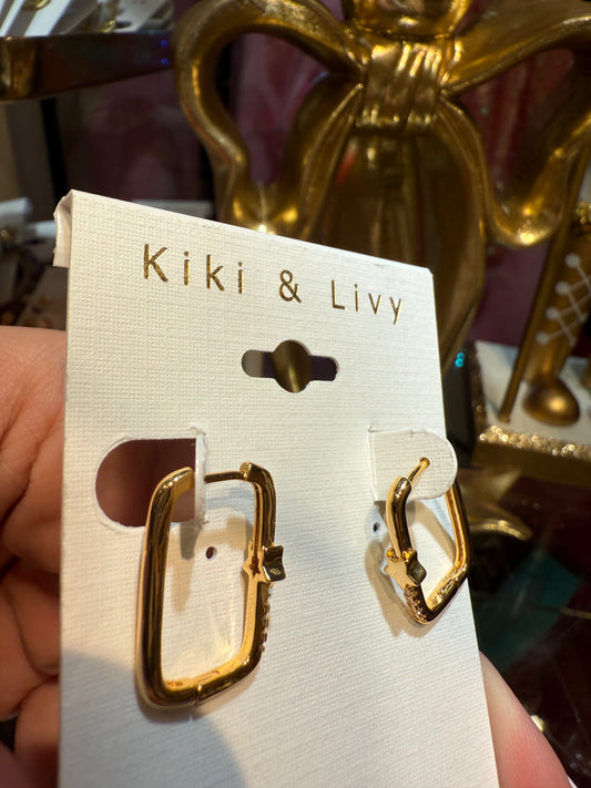 Bling Rectangle Hoop with Design Stones