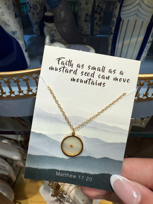 Mustard Seed Necklace "Matthew 17:20"