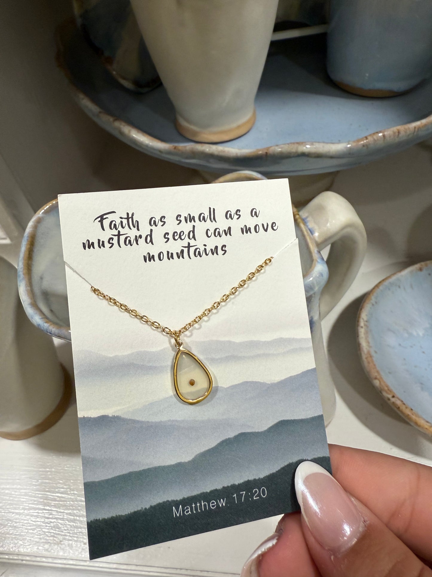 Mustard Seed Necklace "Matthew 17:20"