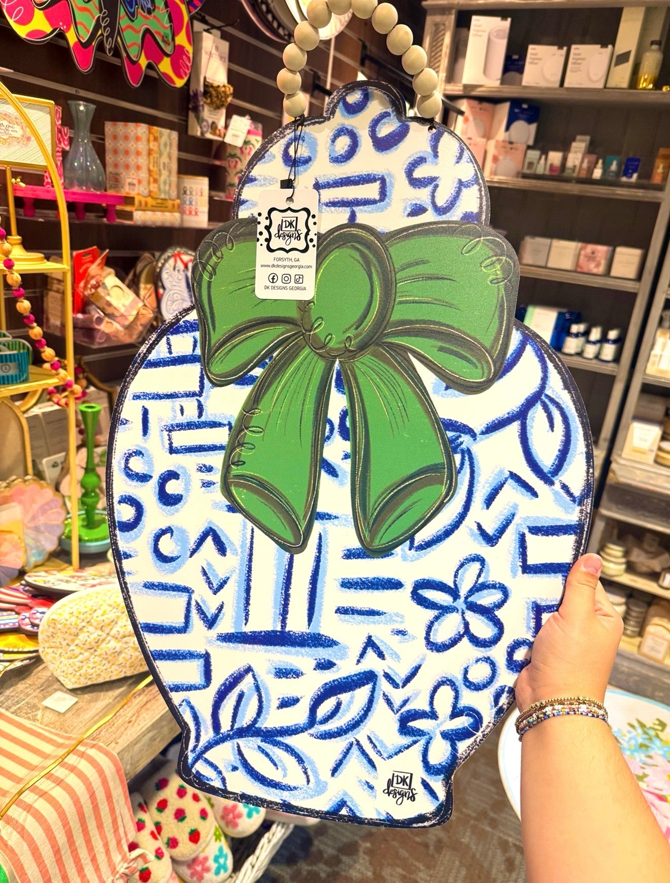 Blue Ginger Jar Door Hanger