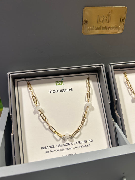 Cai Paperclip link satellite necklace chain