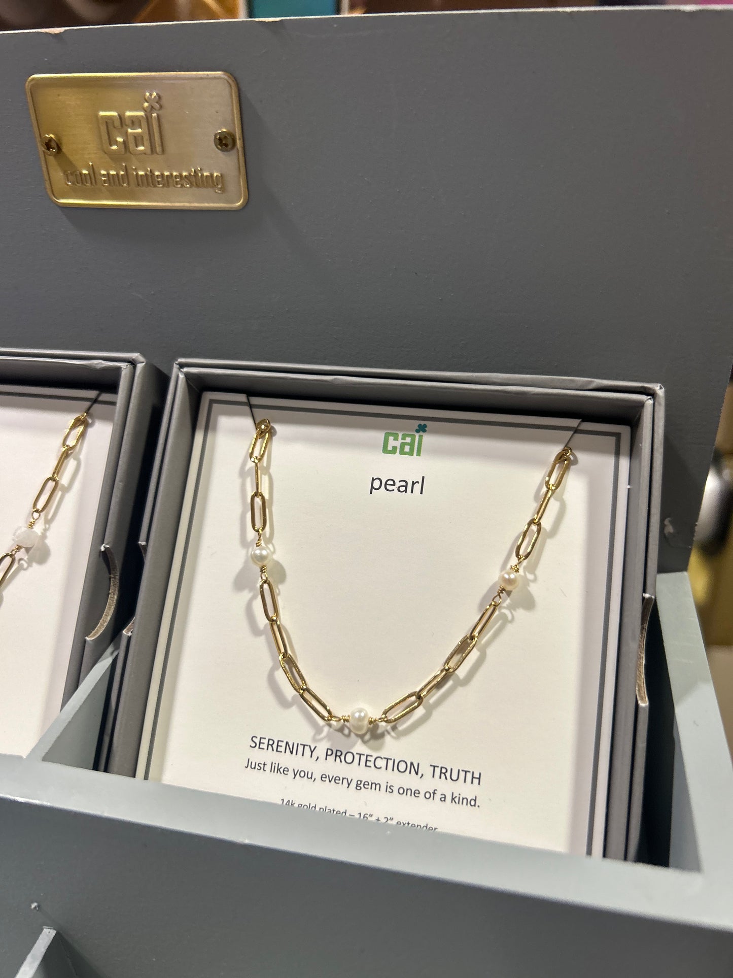 Cai Paperclip link satellite necklace chain