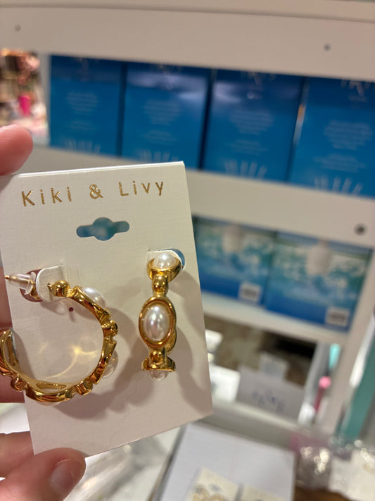 Oval Pearl Hoops