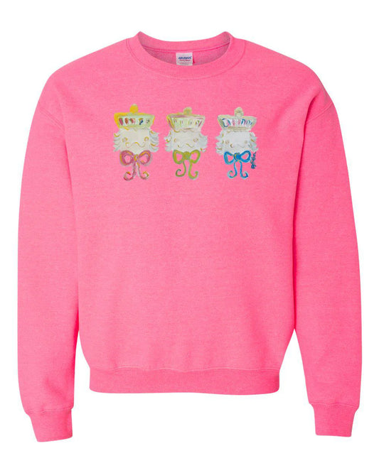 BRIDGETT NUTCRACKER BOWS CREW NECK SWEATSHIRT