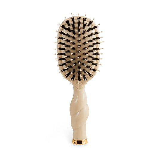 Mini Boar Bristle Hair Brush - Tan