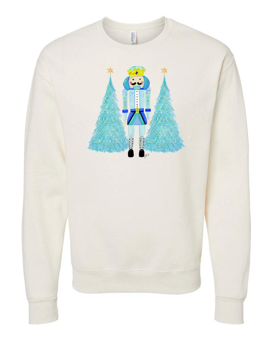 LAURA BLUE NUTCRACKER CREW NECK SWEATSHIRT