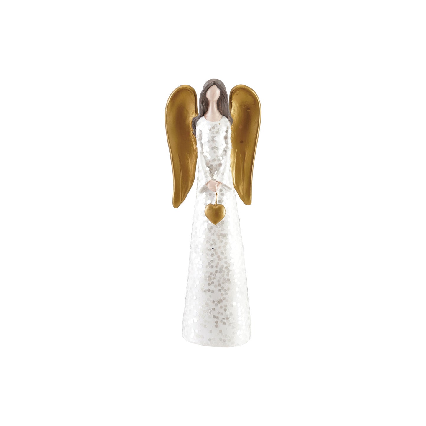 Resin Angel with Gold Heart + Wings