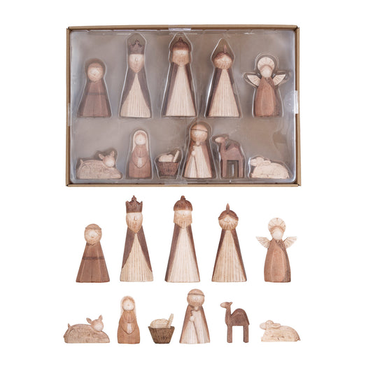 Resin Nativity Wood Finish - Set