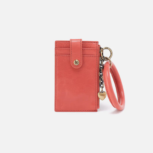 Ring Credit Card Wristlet - Polished Leather | Pink Mirage
