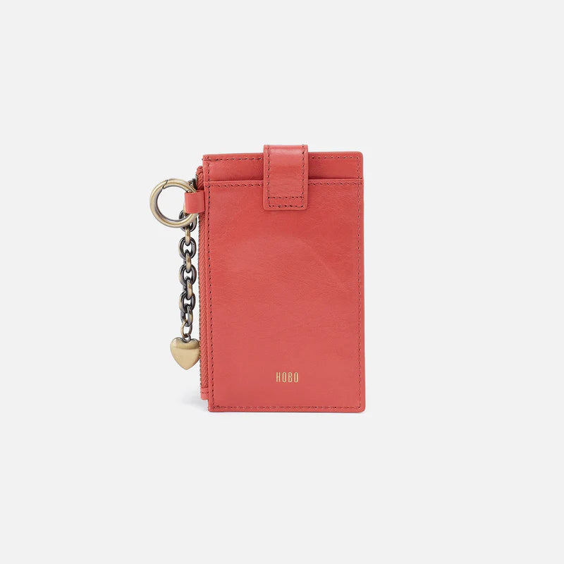Ring Credit Card Wristlet - Polished Leather | Pink Mirage