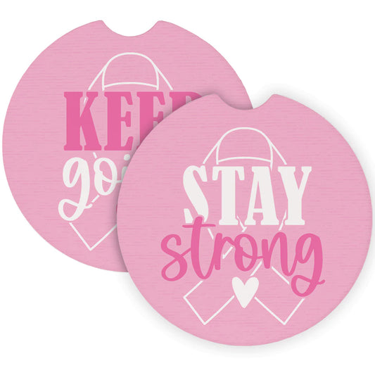 Stay Strong Keep Going Car Coasters