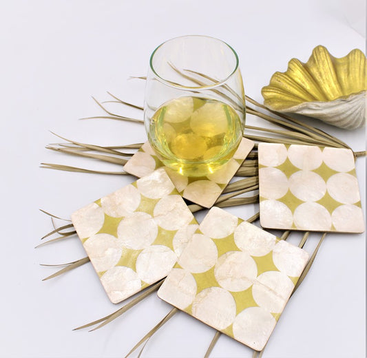 Set of 4 Capiz Coasters