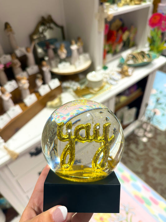 "Yay" Glitter Globe