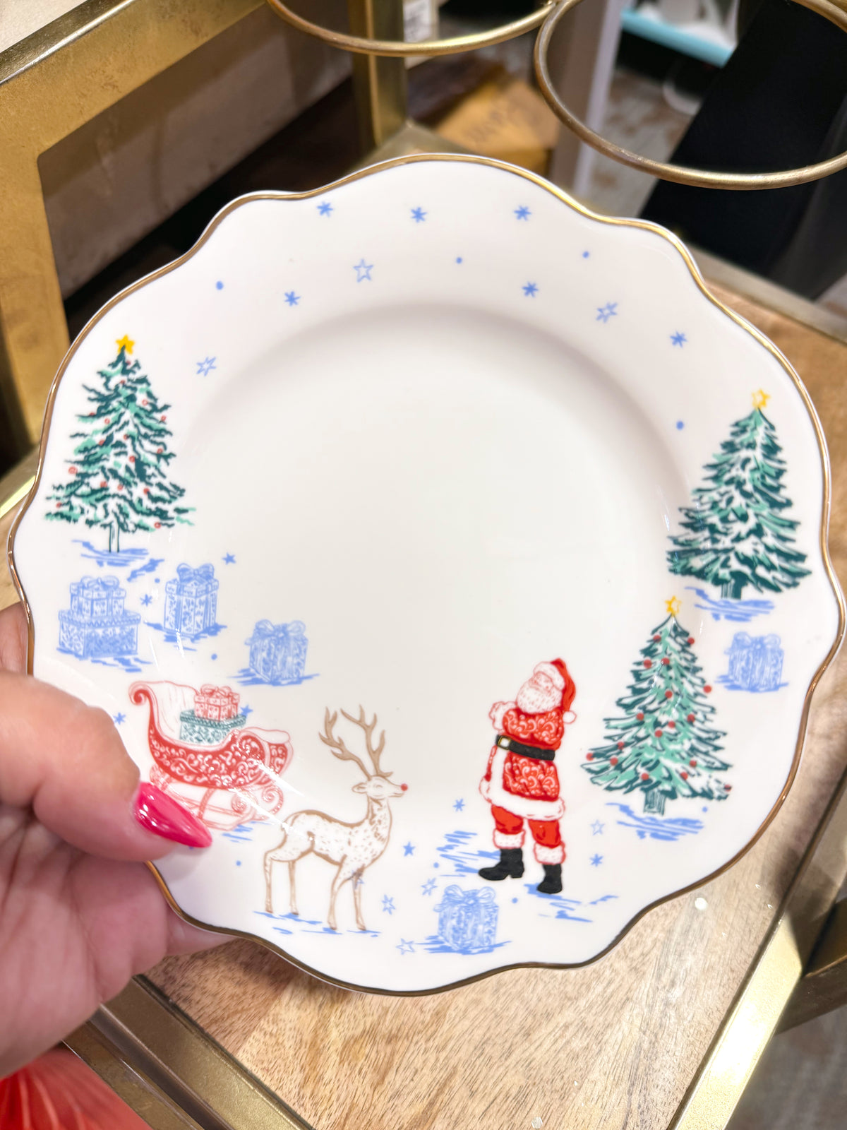 Die Cut Appetizer Plate - Tidings & Toile