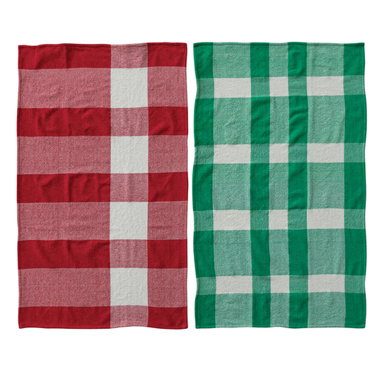 Woven Cotton Chenille Tea Towel, 2 Colors