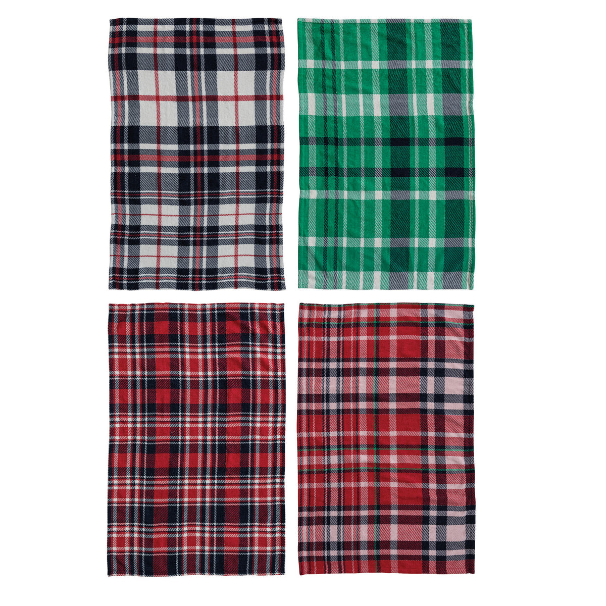 Woven Plaid Microfibre Tea Towel, 4 Styles