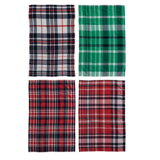 Woven Plaid Microfibre Tea Towel, 4 Styles