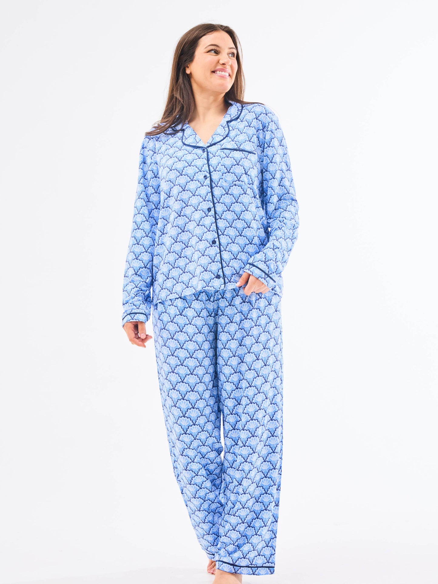 Women's Charlotte Pajama Pants Set | Second Glance Blue