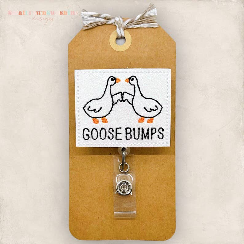 Goose Bumps Badge Reel: Black / Swivel