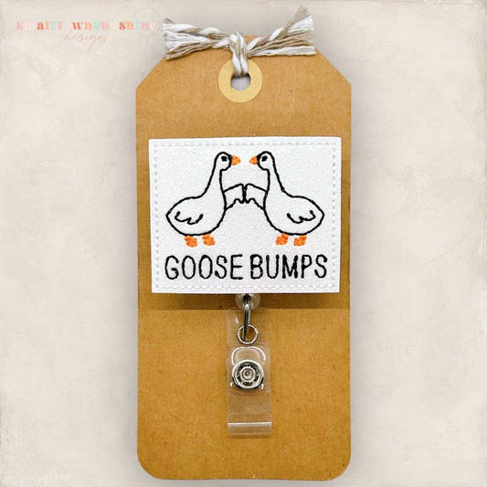 Goose Bumps Badge Reel: Black / Swivel