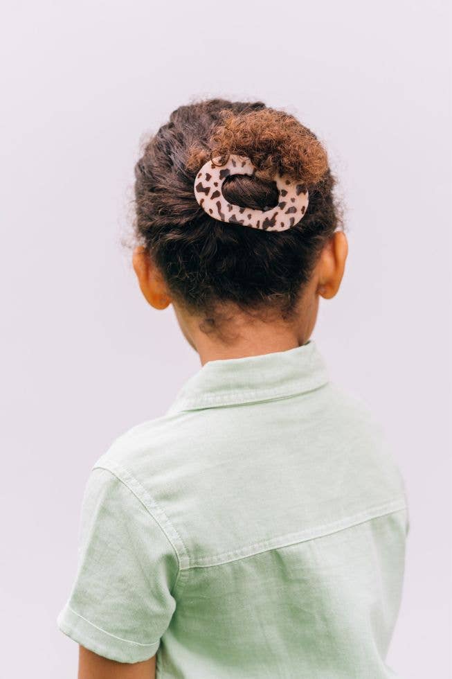 Round Flat Hair Clip | Blonde Tortoise