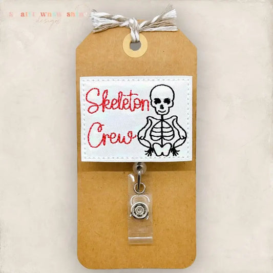 Skeleton Crew Badge Reel: Black / Swivel