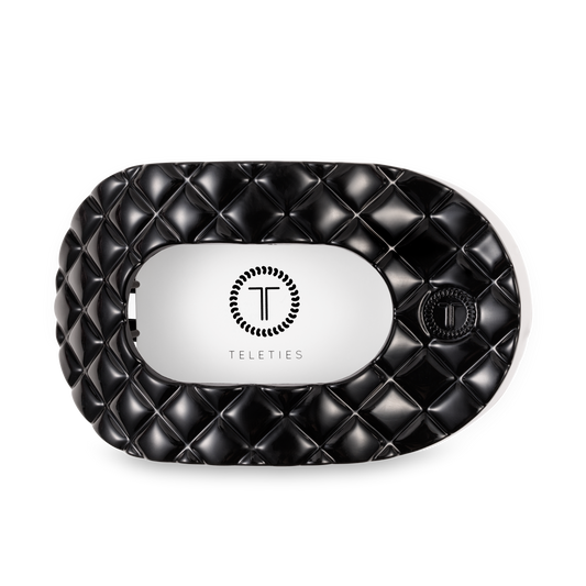 Flat Round Hair Clip | Jet Black Quilted