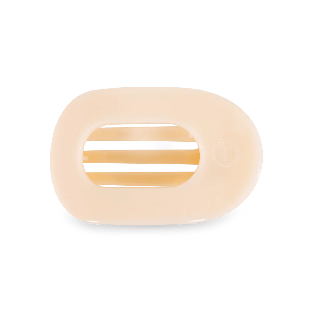 Round Flat Hair Clip I Almond Beige I - Medium