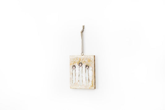 Handpainted Wood Ornament Angel Trio