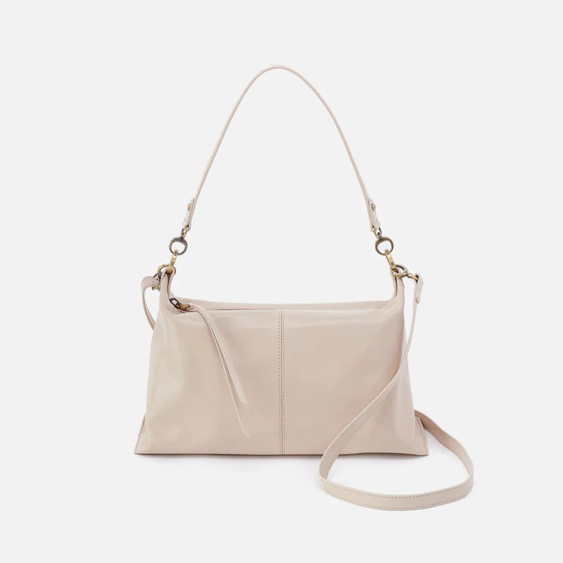 Avon Shoulder Bag in Polished Leather - Pale Flax