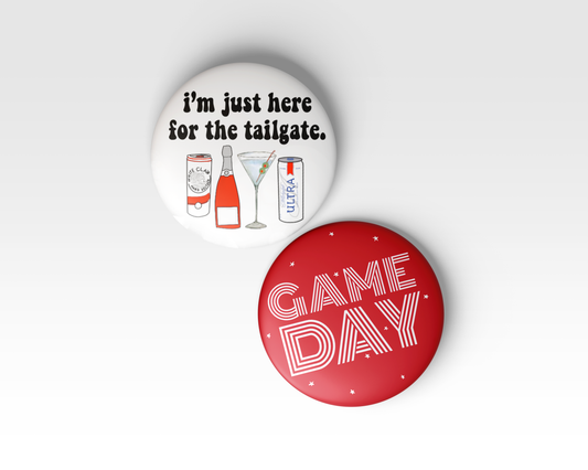 Red Game Day Tailgate: GAME DAY Game Day Pin