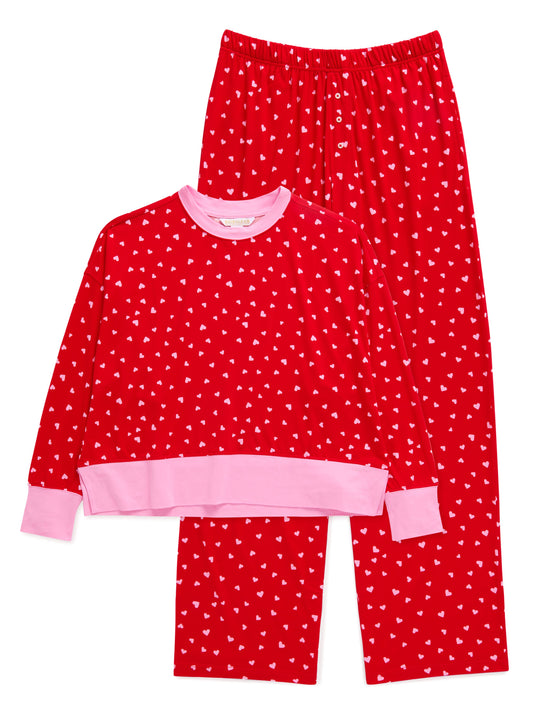 MINI HEARTS ULTRA-SOFT JERSEY KNIT PJ SET