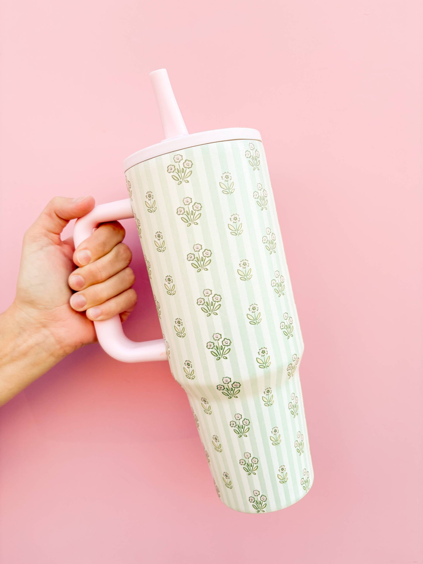 Cabana Floral 40oz Tumbler - Spill Proof Lid + Flip Straw