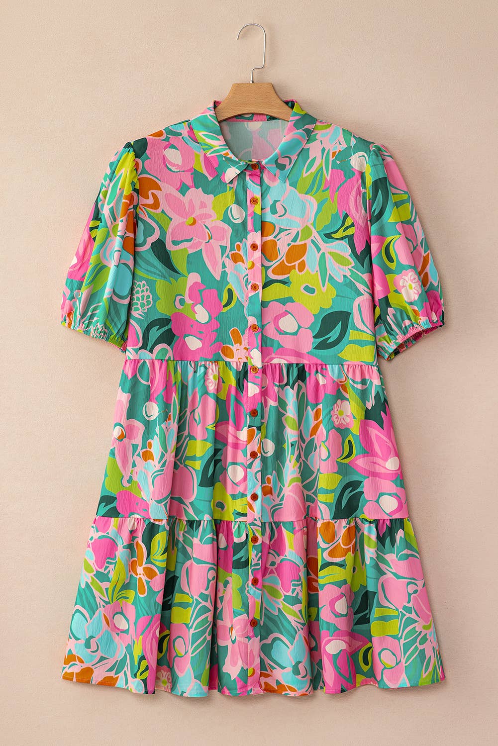 Sassy Floral Printed Collared Dress