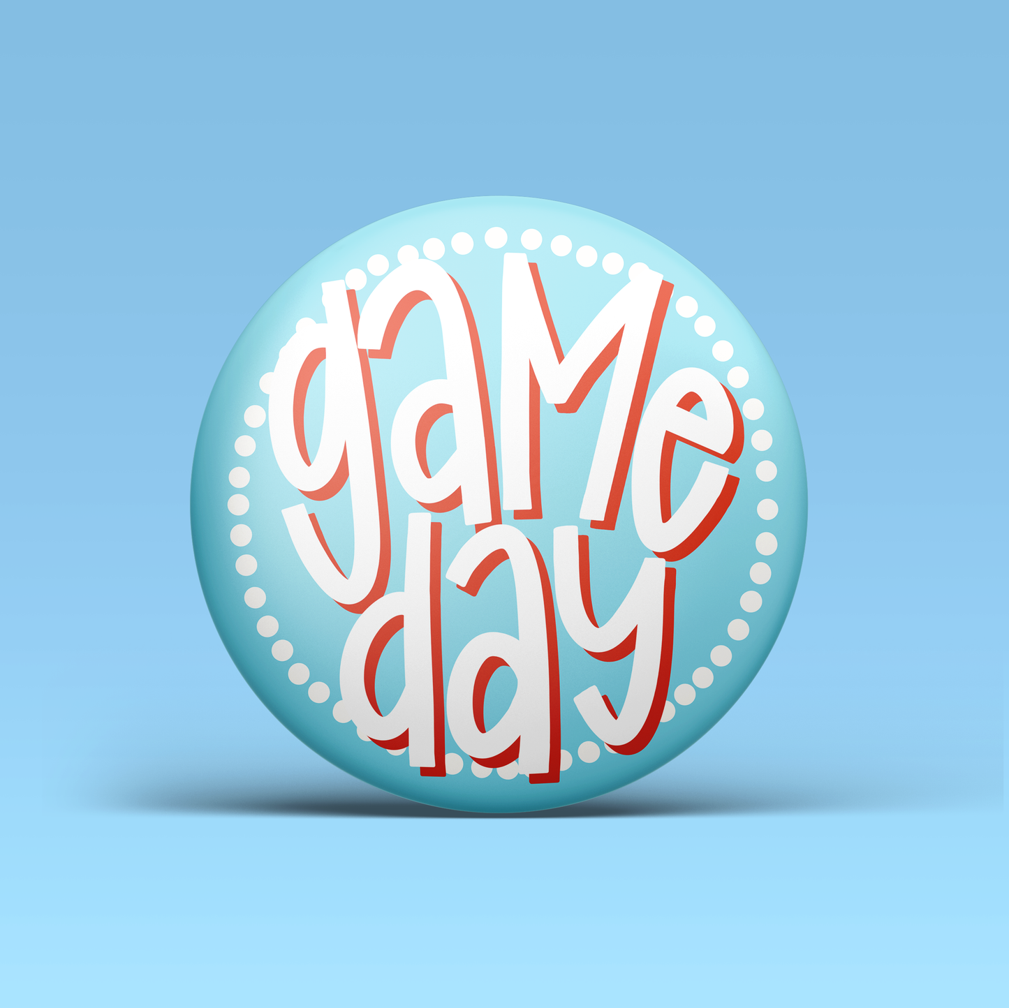 Blue & Red Game Day Polka Dots Game Day Pin