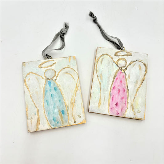 4x5 Angel Ornament Pink/Blue